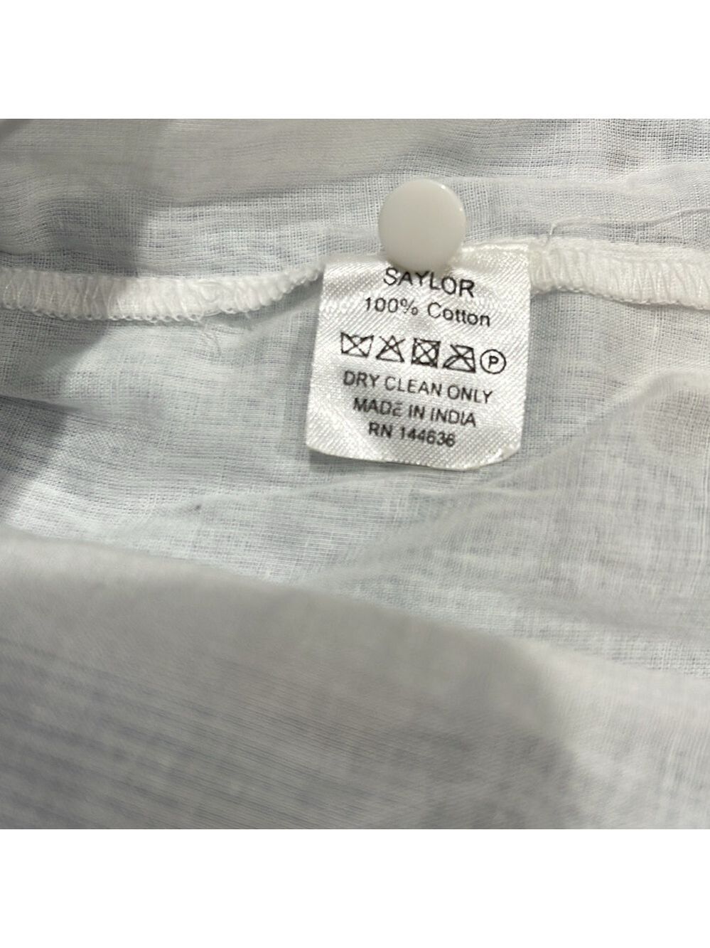 SAYLOR Zinnia Smocked Eyelet Mini Dress Yankee Pinstripe SZ M Blue White - Picture 10 of 10